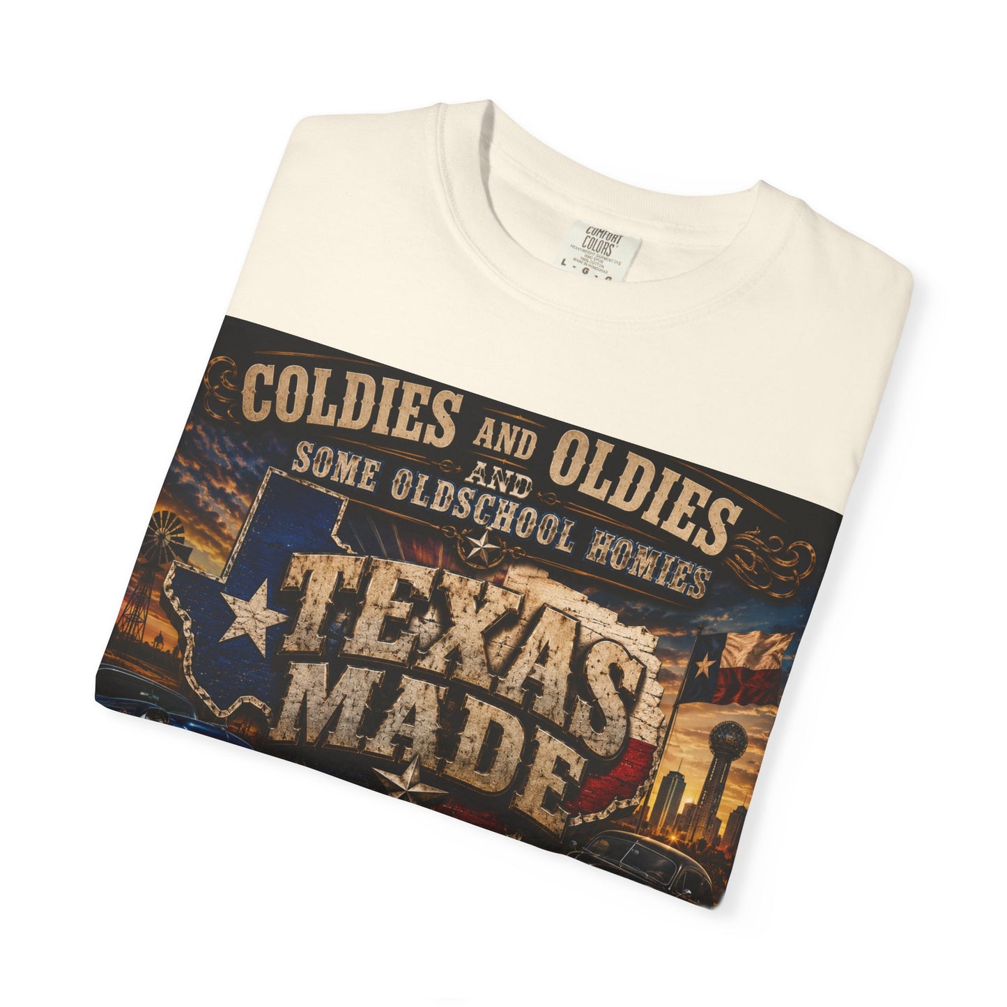 Texas Made Vintage Car T-Shirt — "Hello Motha Fuckaaaa" Back Print