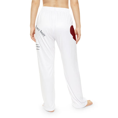 Heart Print Women's Pajama Pants — "I Love You With All My Butt" Lounge Sleepwear