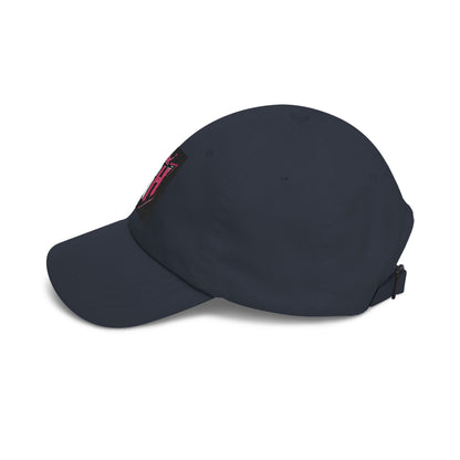 Dad Cap with Pink Crown RH Shield Embroidered Logo — Classic Baseball Hat for Moms & Dads