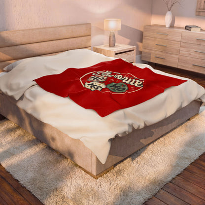 Velveteen Blanket — "Santa's Favorite" HO HO HO Christmas Plush Throw