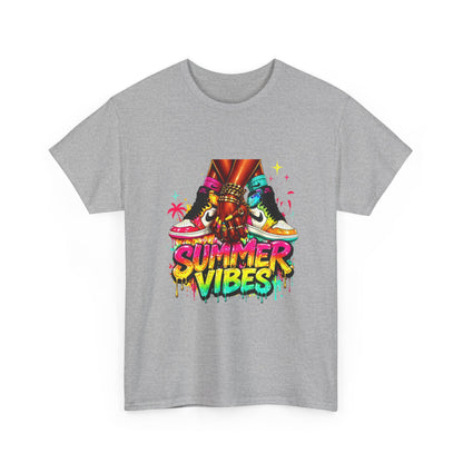 Summer Vibes T-Shirt — Colorful Tropical Skateboard Graphic Tee