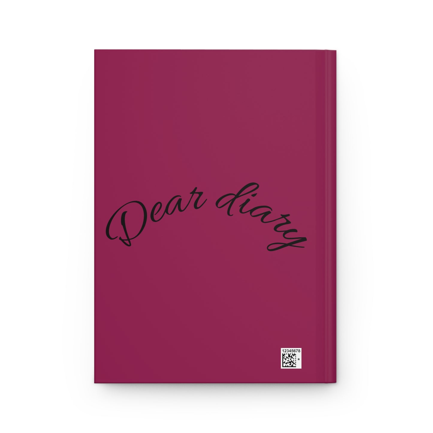 Hardcover Journal — "Dear Diary" Matte Burgundy Notebook for Personal Writing & Journaling
