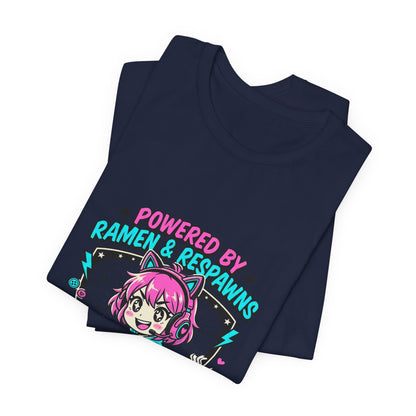 Late Night Anime Gamer Tee | chibi kawaii, manga panel, neon pastel aesthetic
