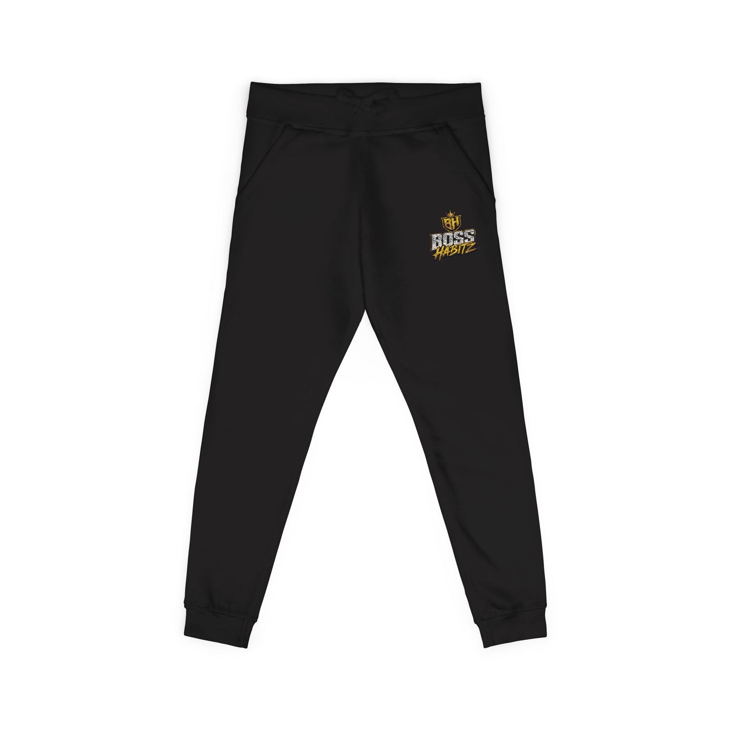 Embroidered White Fleece Sweatpants — Cozy 'Good Vibes' Accent