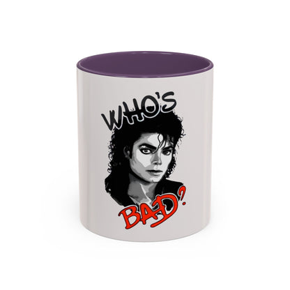 Michael Jackson "Who's Bad?" Accent Coffee Mug