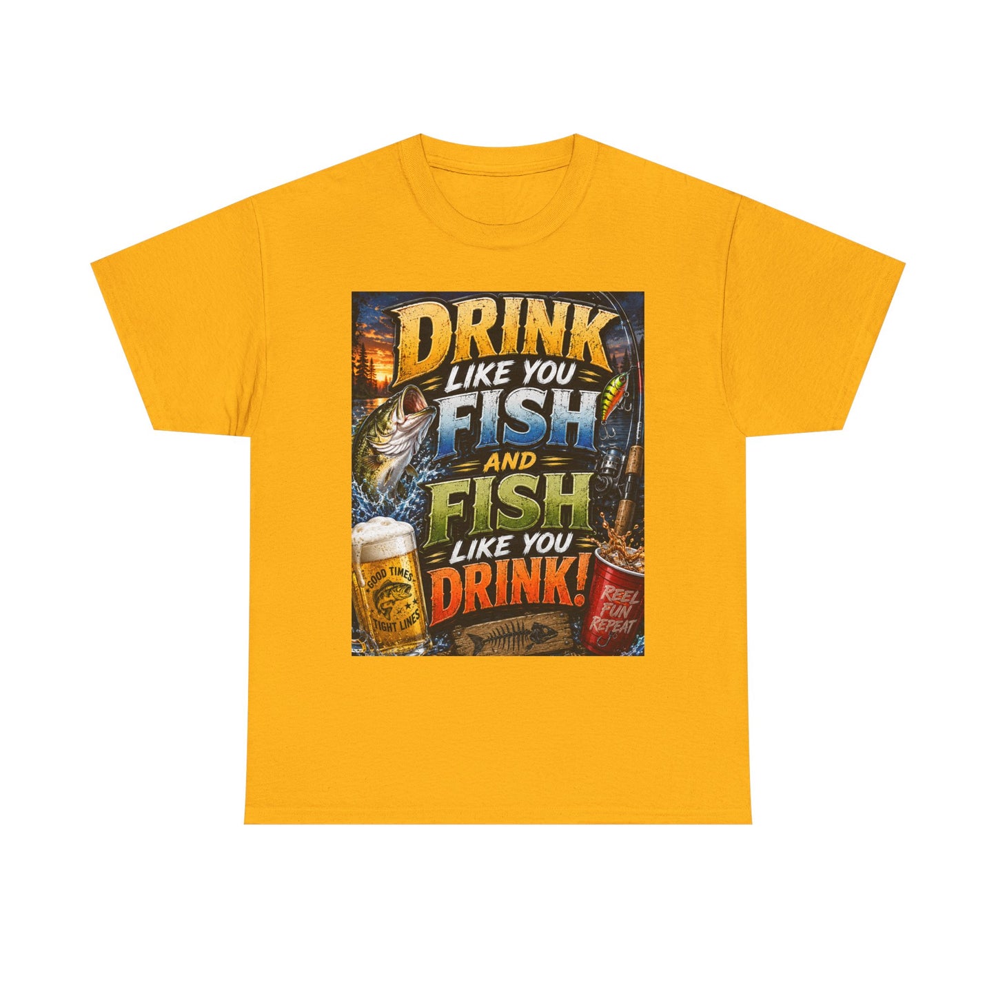 Drink Like You Fish T‑Shirt — Fishing & Beer Graphic Tee