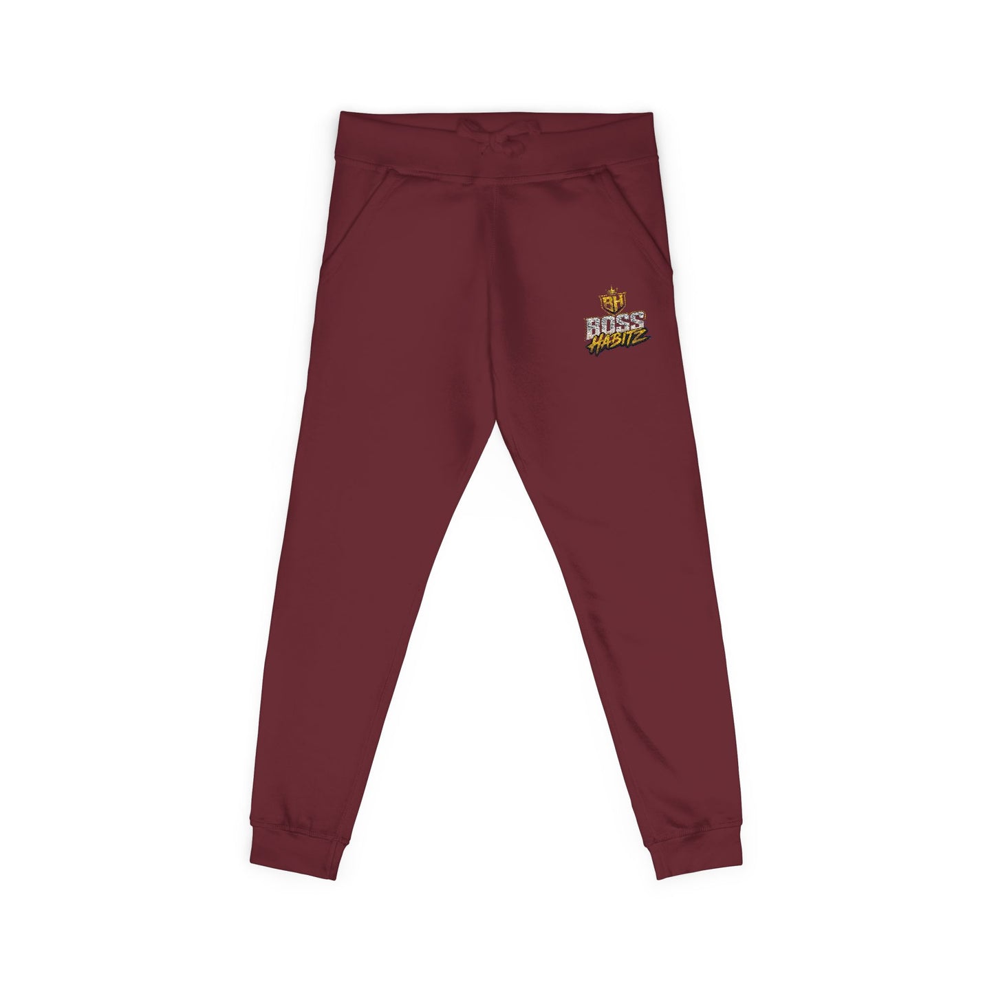 Embroidered White Fleece Sweatpants — Cozy 'Good Vibes' Accent