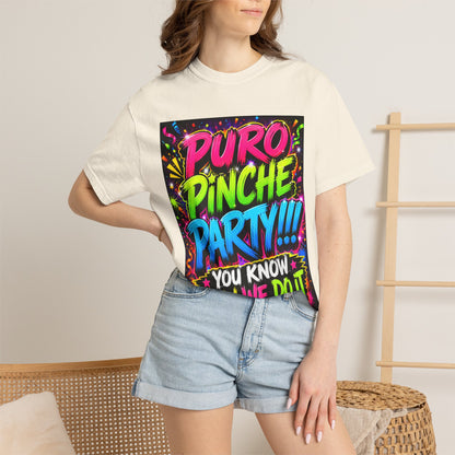 Puro Pinche Party T-Shirt — Neon Fiesta Graphic Tee (You Know How We Do It)