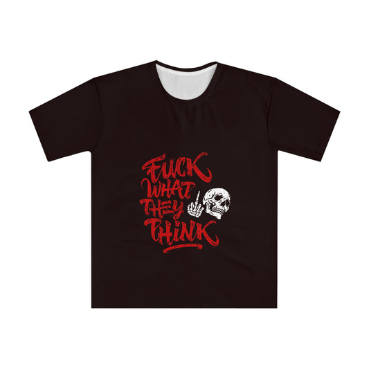 Men's Graphic Tee – “Fuck What They Think” Skull Streetwear T-Shirt