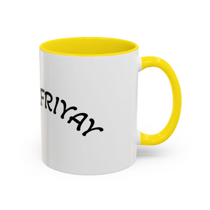T.G.I. Friyay Accent Coffee Mug - 11/15oz Ceramic Mug for Office, Weekend Vibes & Gift