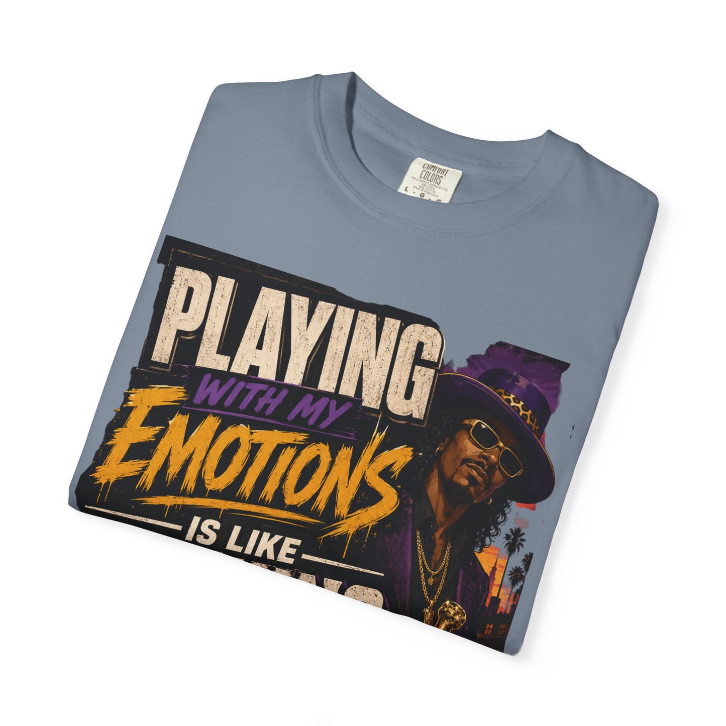 Playing with My Emotions Is Like Playing with My Money T-Shirt — Retro Pimp Illustration Graphic Tee