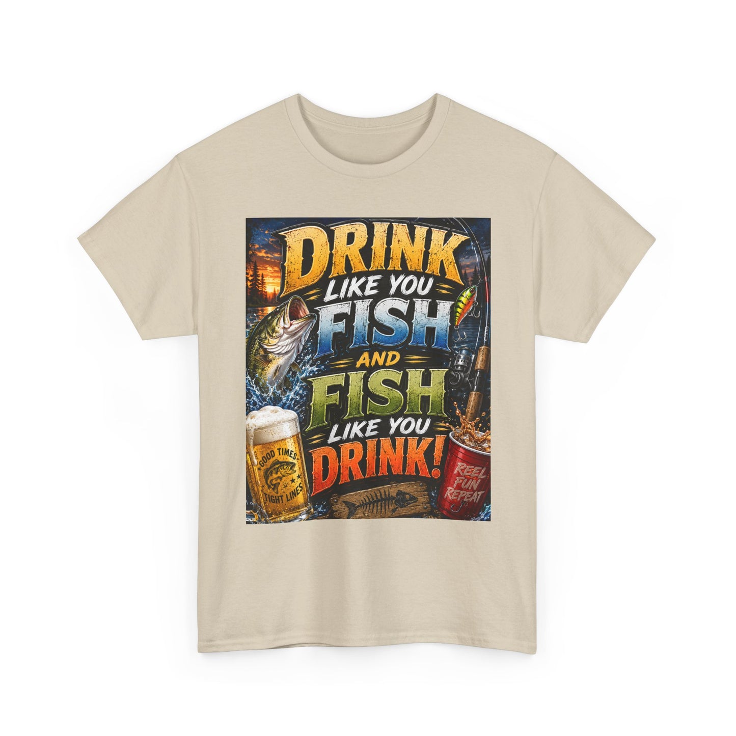 Drink Like You Fish T‑Shirt — Fishing & Beer Graphic Tee