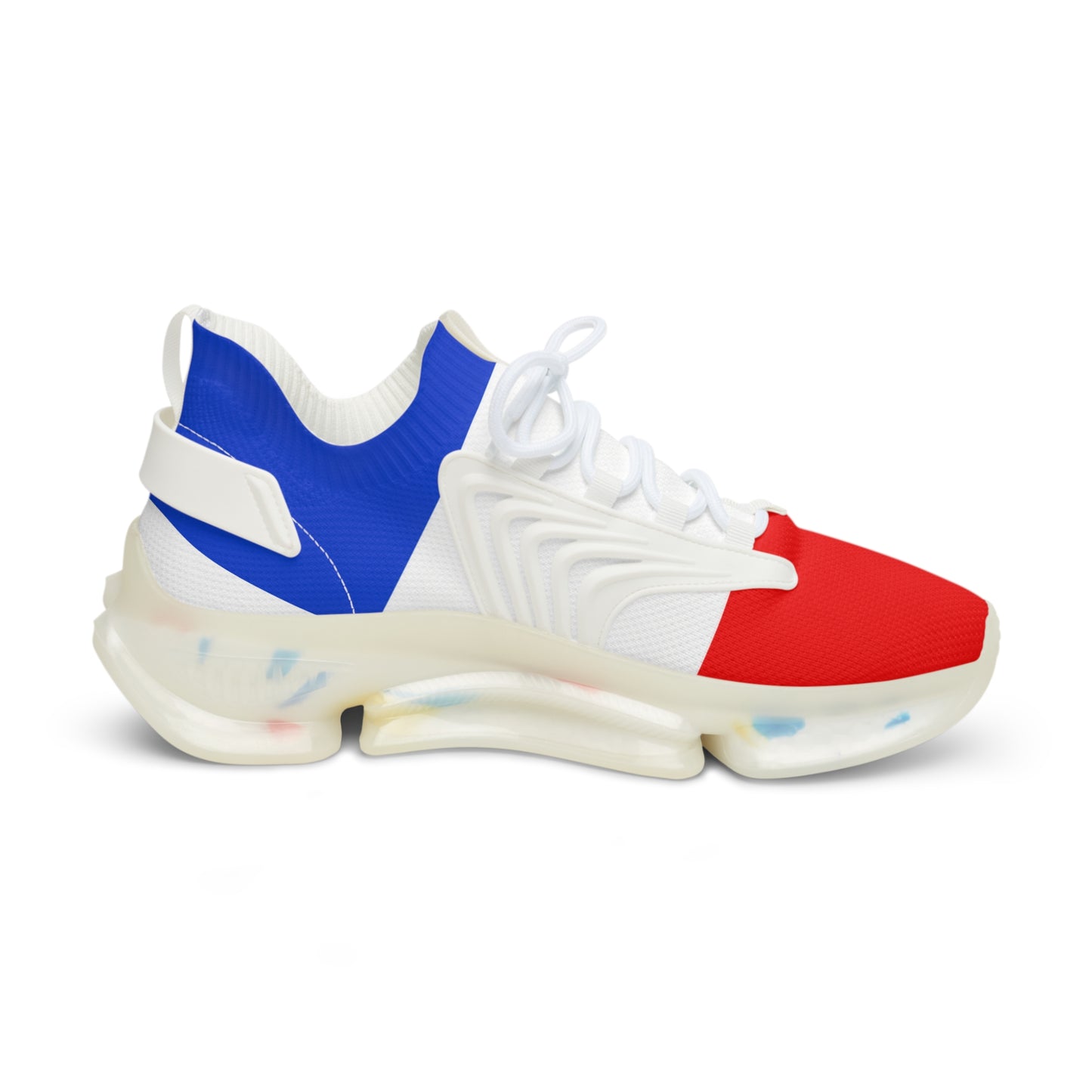 Men's Red White Blue Mesh Sneakers — Lightweight Athletic Running Shoes