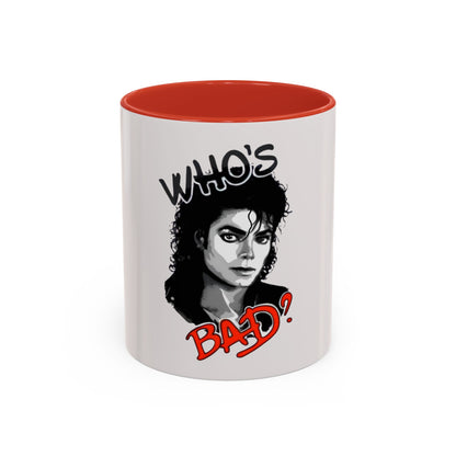 Michael Jackson "Who's Bad?" Accent Coffee Mug