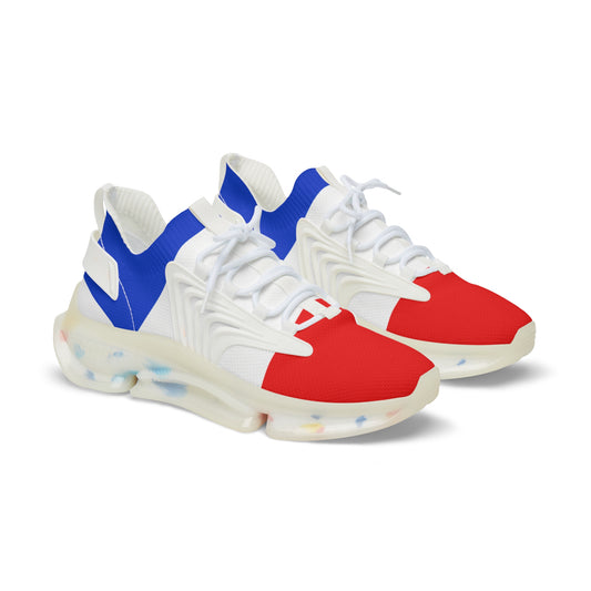 Men's Red White Blue Mesh Sneakers — Lightweight Athletic Running Shoes