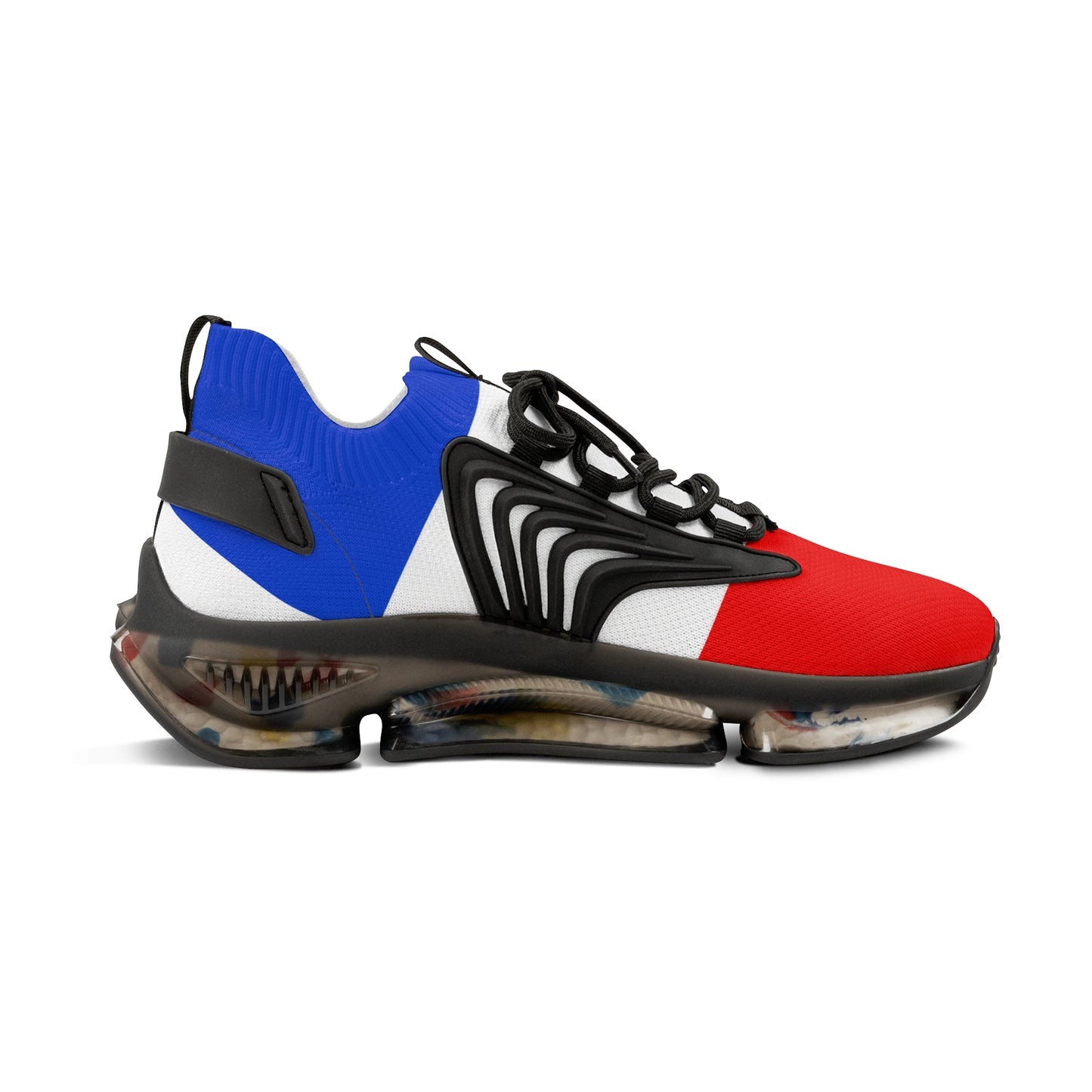 Men's Red White Blue Mesh Sneakers — Lightweight Athletic Running Shoes