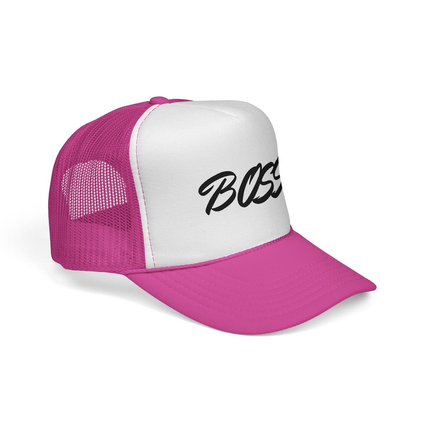 BOSS Trucker Cap — Bold Script Mesh Back Hat for Leaders & Street Style