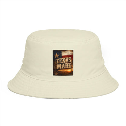 Texas Made Bucket Hat — Vintage Flag Graphic