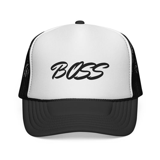 BOSS Trucker Cap — Bold Script Mesh Back Hat for Leaders & Street Style