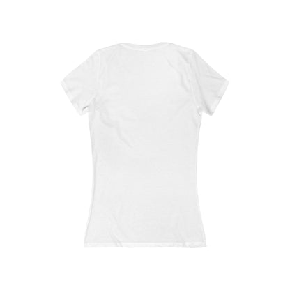 Women's Deep V-Neck Tee — Bold '100' Graphic Streetwear Top