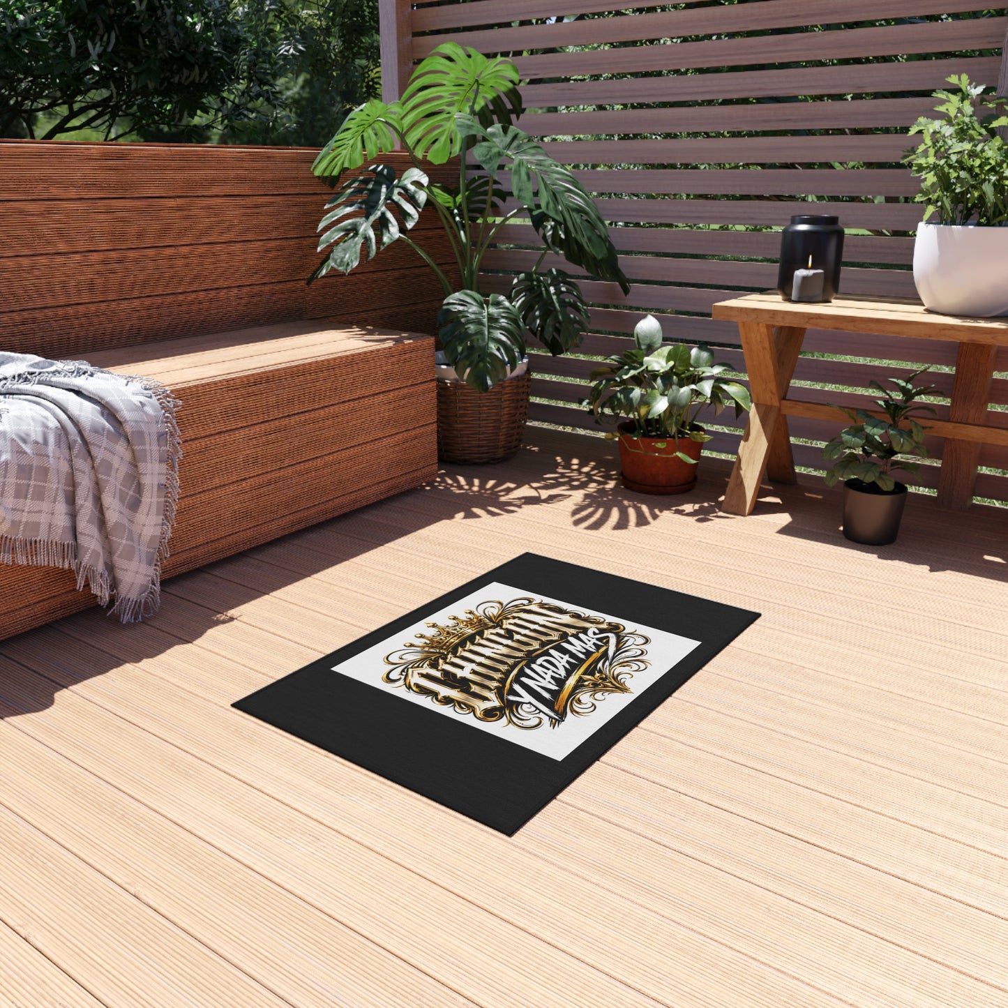 Outdoor Rug — King Crown 'Chingon y Nada Mas' Decorative Patio Mat