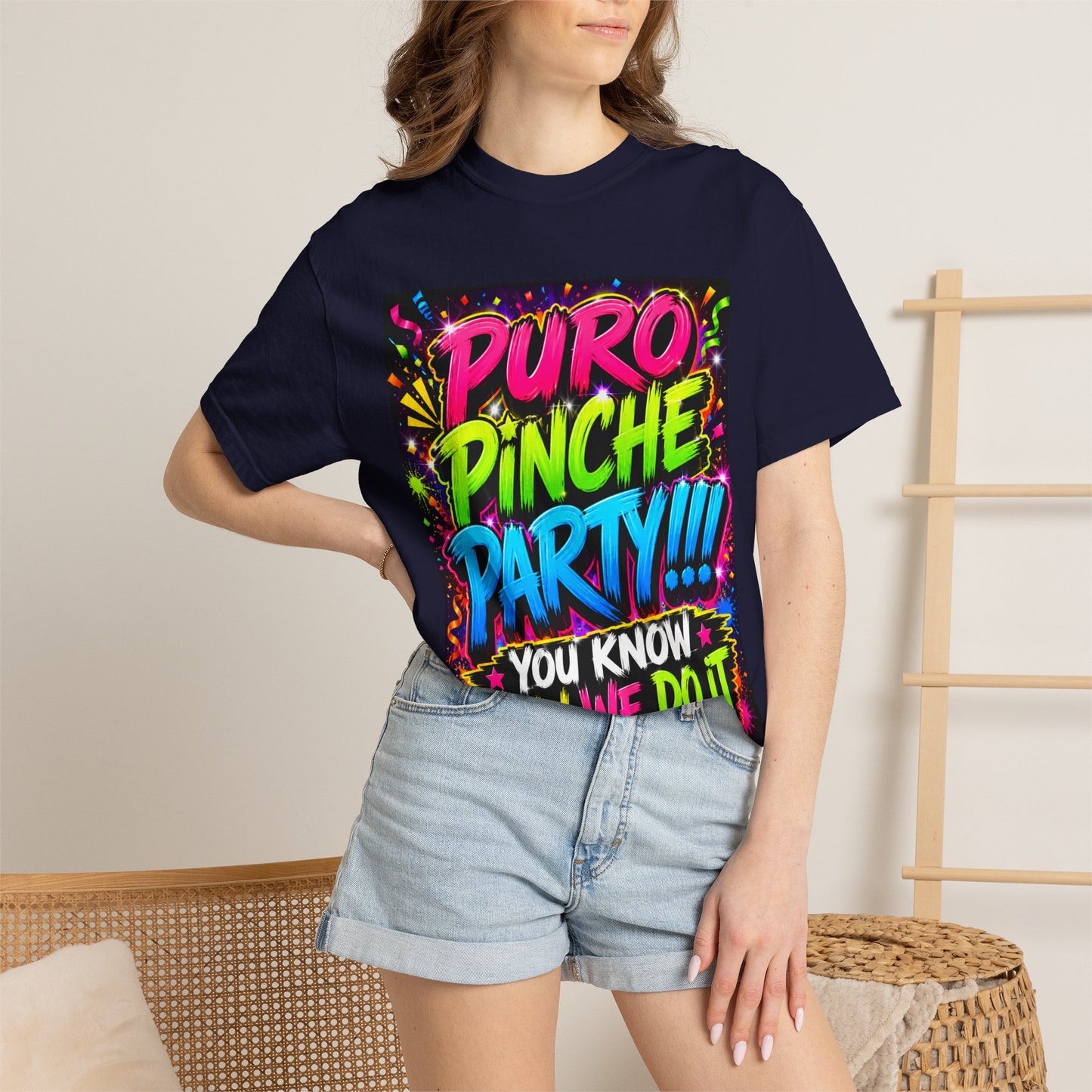 Puro Pinche Party T-Shirt — Neon Fiesta Graphic Tee (You Know How We Do It)