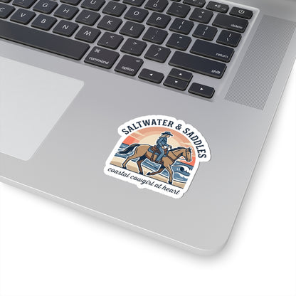 Coastal Cowgirl Horse Sticker | western, ranch rustic kiss-cut