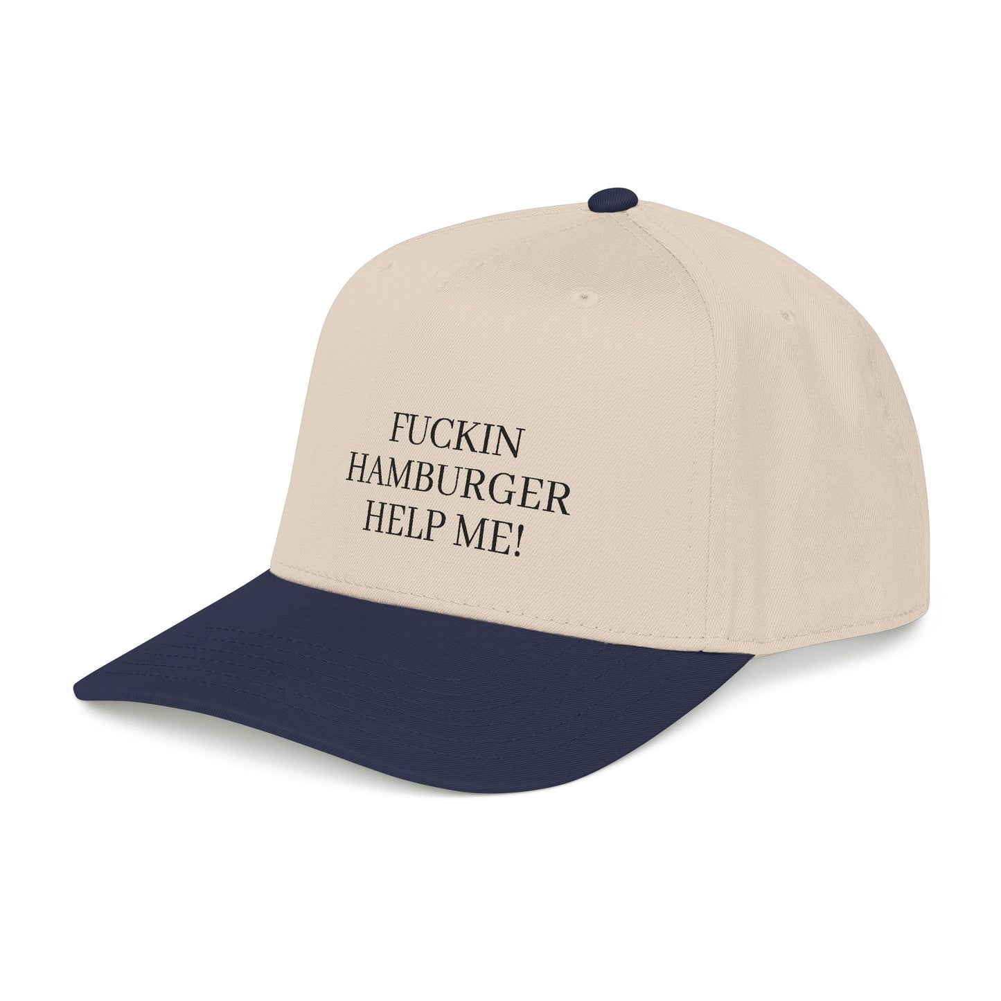 Embroidered 'Fuckin Hamburger Help Me!' Baseball Cap