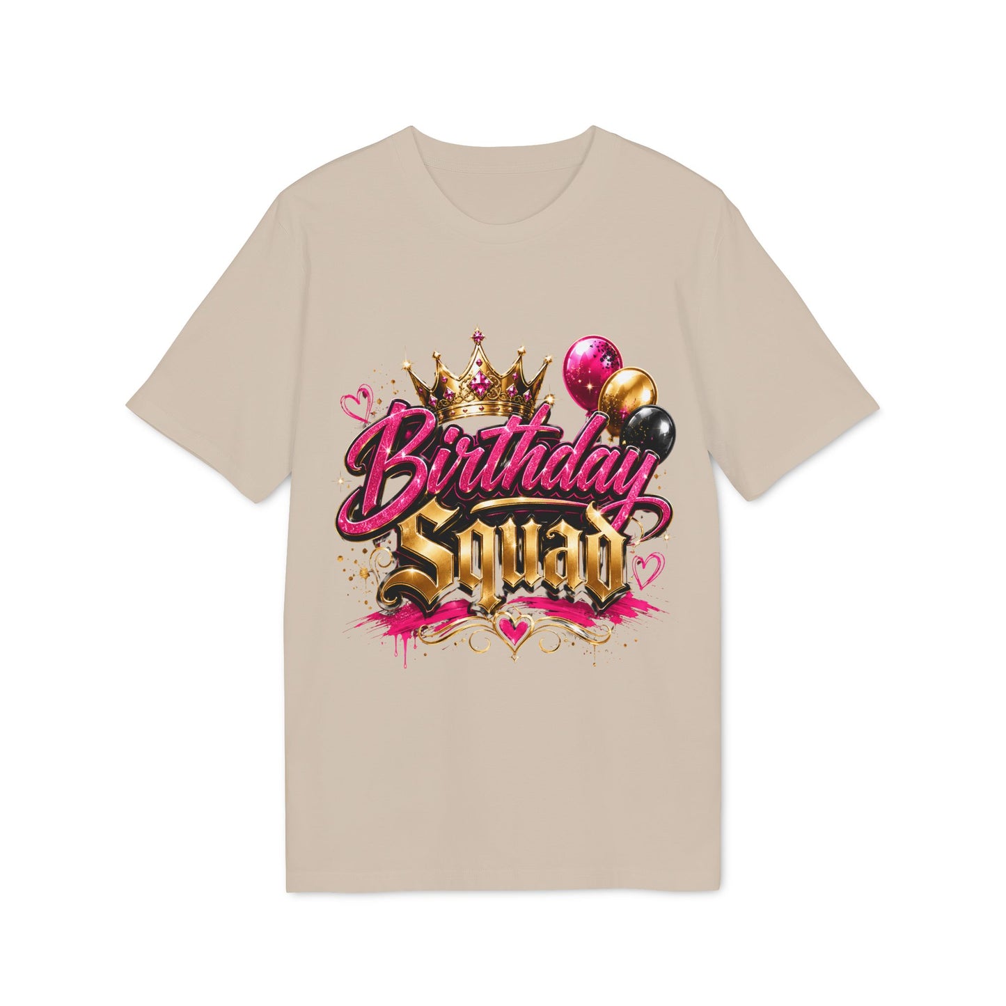 Birthday Squad T-Shirt — Glam Crown & Balloons Party Tee
