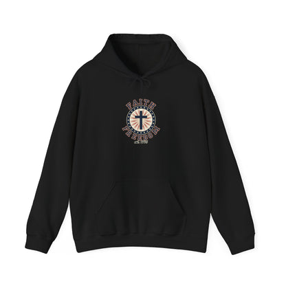 Faith & Freedom Cross Hoodie | Patriotic, Faith-Based, Vintage Americana
