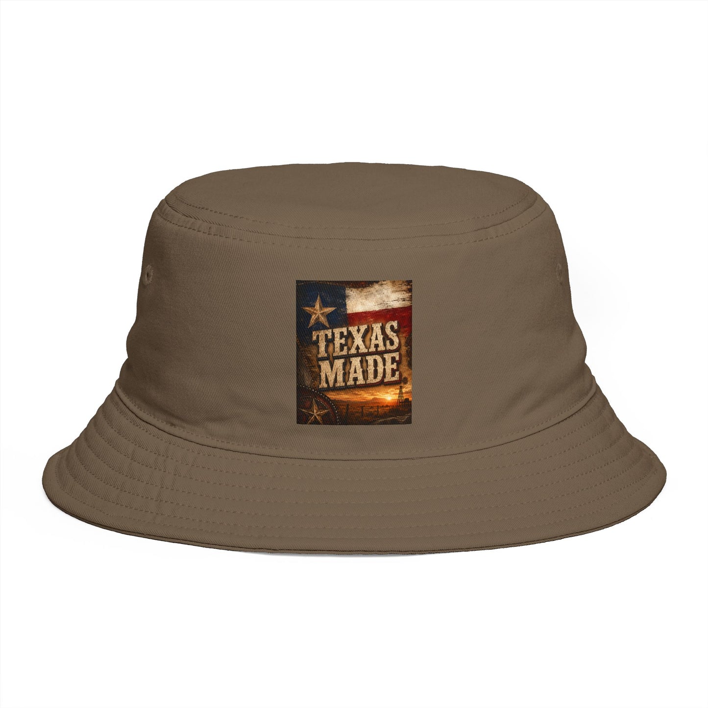 Texas Made Bucket Hat — Vintage Flag Graphic