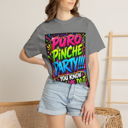 Puro Pinche Party T-Shirt — Neon Fiesta Graphic Tee (You Know How We Do It)