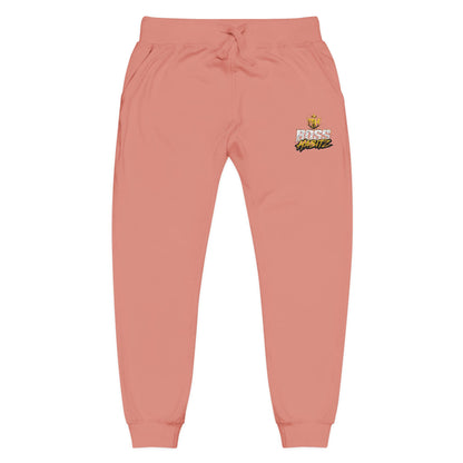Embroidered White Fleece Sweatpants — Cozy 'Good Vibes' Accent