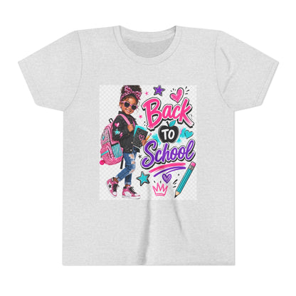 Back to School Kids Tee — Colorful Girl Backpack Design