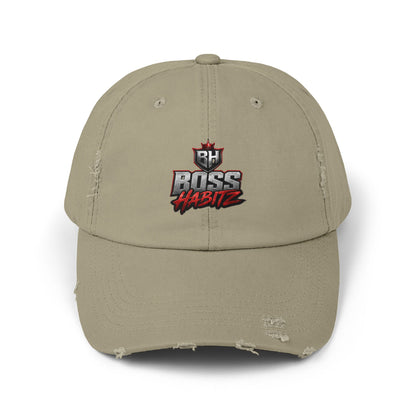 Boss Habitz Distressed Cap — Embroidered Logo Baseball Hat