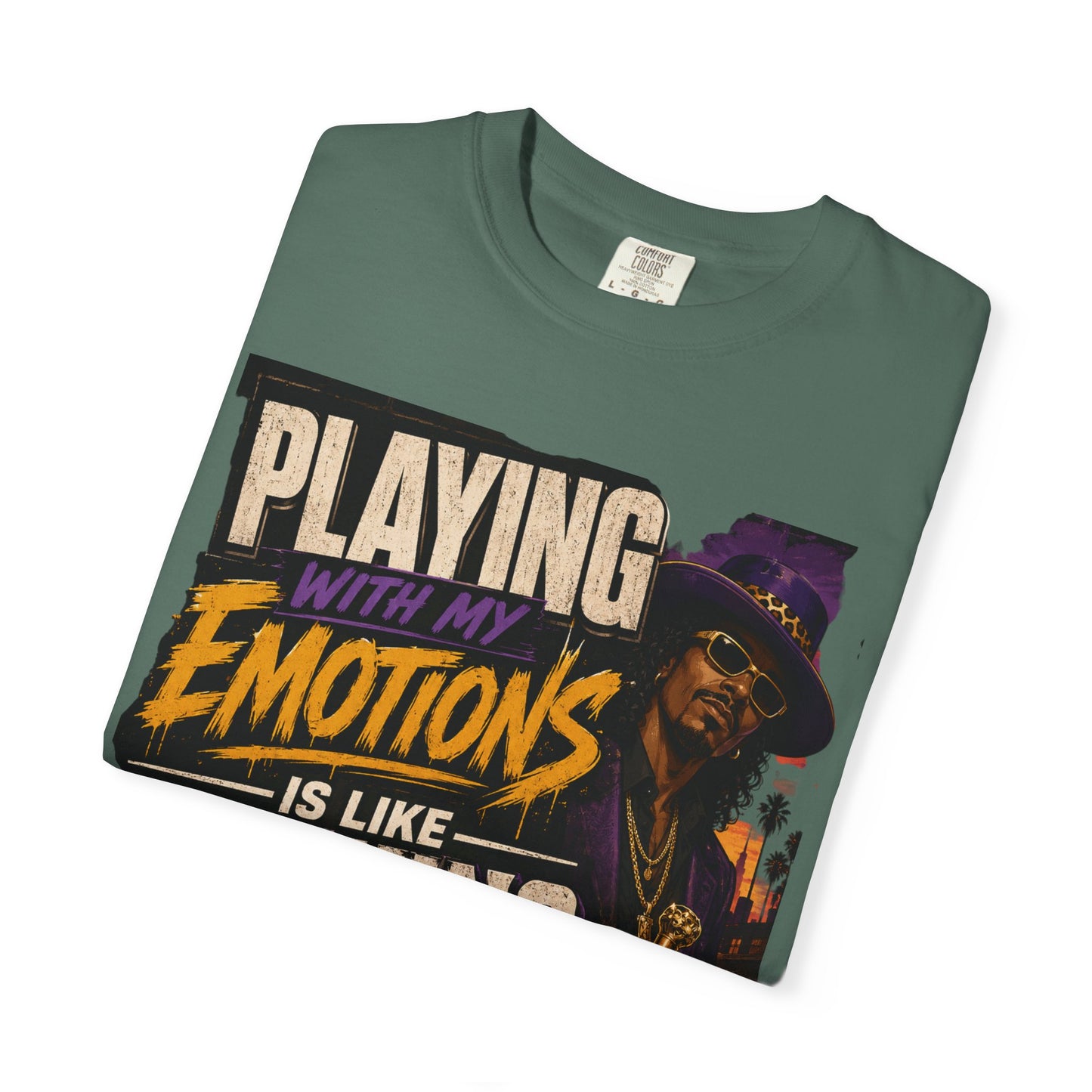Playing with My Emotions Is Like Playing with My Money T-Shirt — Retro Pimp Illustration Graphic Tee