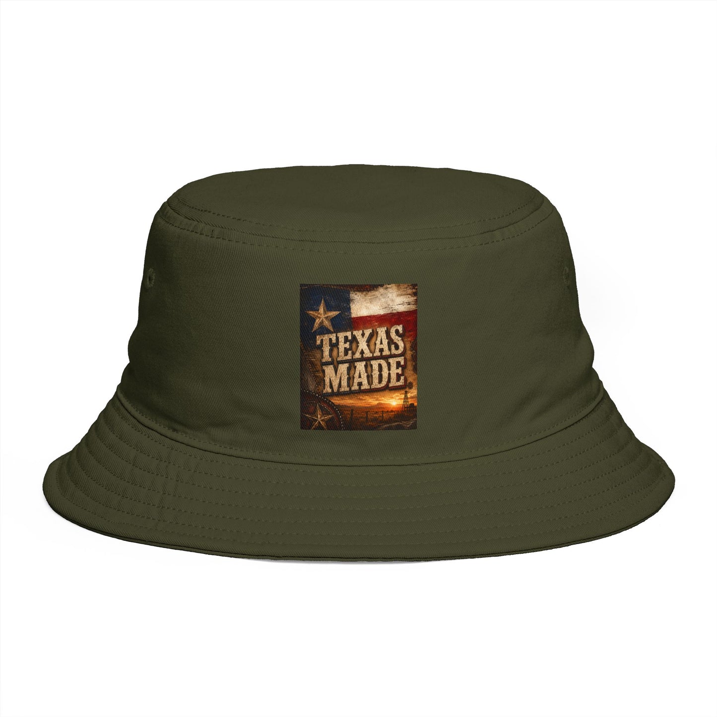 Texas Made Bucket Hat — Vintage Flag Graphic