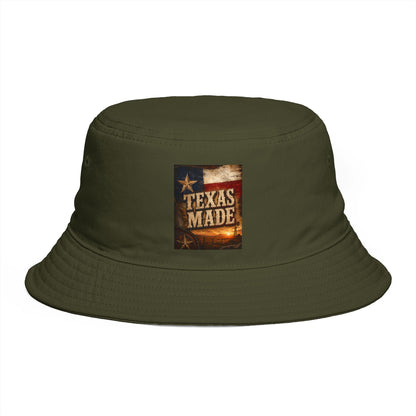 Texas Made Bucket Hat — Vintage Flag Graphic
