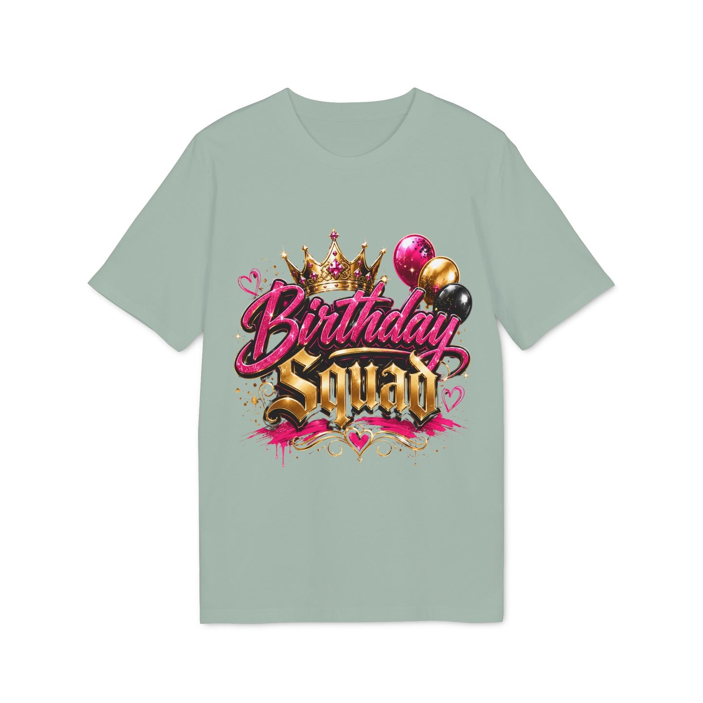 Birthday Squad T-Shirt — Glam Crown & Balloons Party Tee