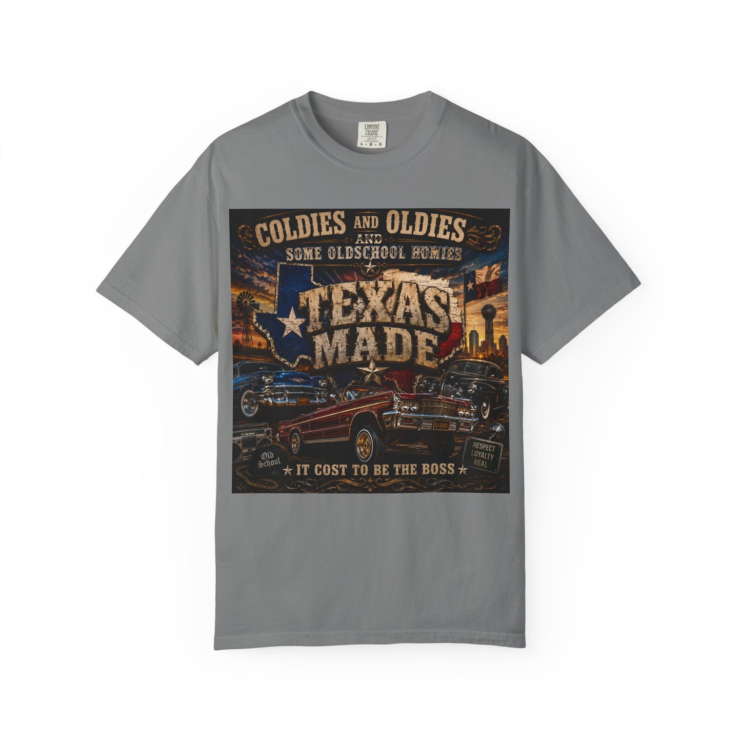 Texas Made Vintage Car T-Shirt — "Hello Motha Fuckaaaa" Back Print