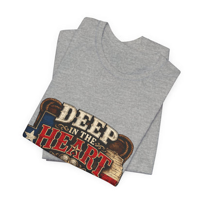 Deep in the Heart of Texas T‑Shirt — Vintage Texas Flag Graphic Tee
