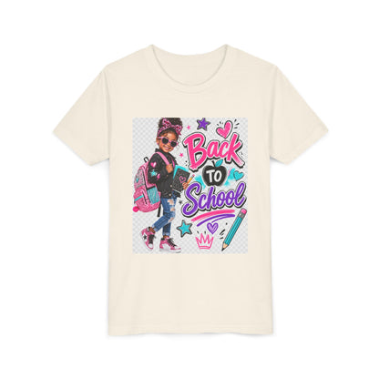 Back to School Kids Tee — Colorful Girl Backpack Design