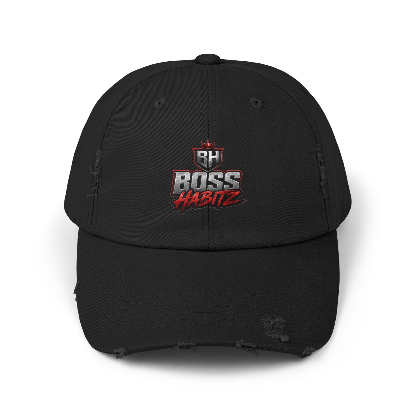 Boss Habitz Distressed Cap — Embroidered Logo Baseball Hat
