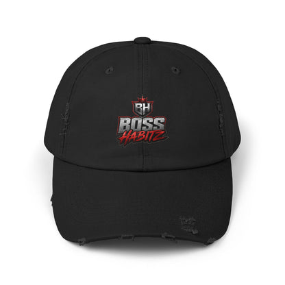 Boss Habitz Distressed Cap — Embroidered Logo Baseball Hat