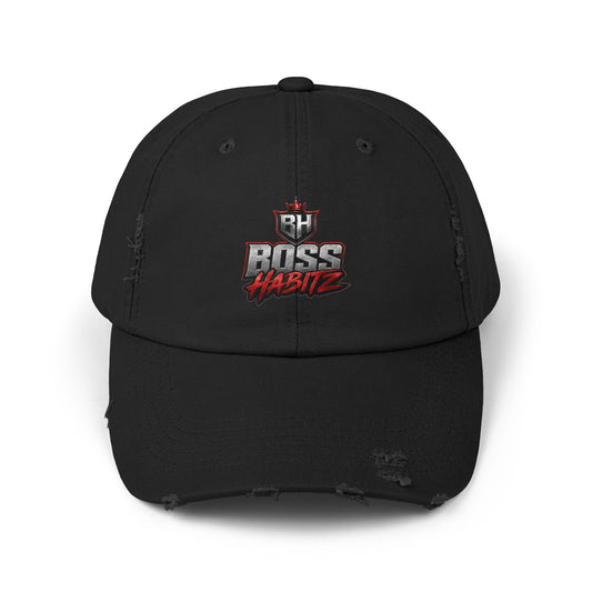 Boss Habitz Distressed Cap — Embroidered Logo Baseball Hat