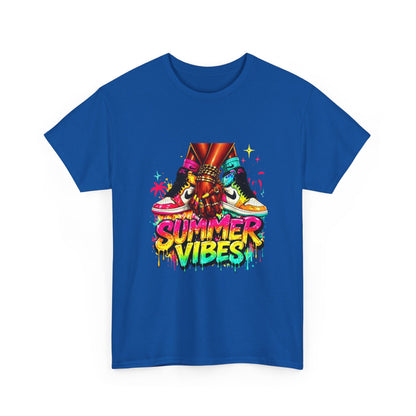 Summer Vibes T-Shirt — Colorful Tropical Skateboard Graphic Tee