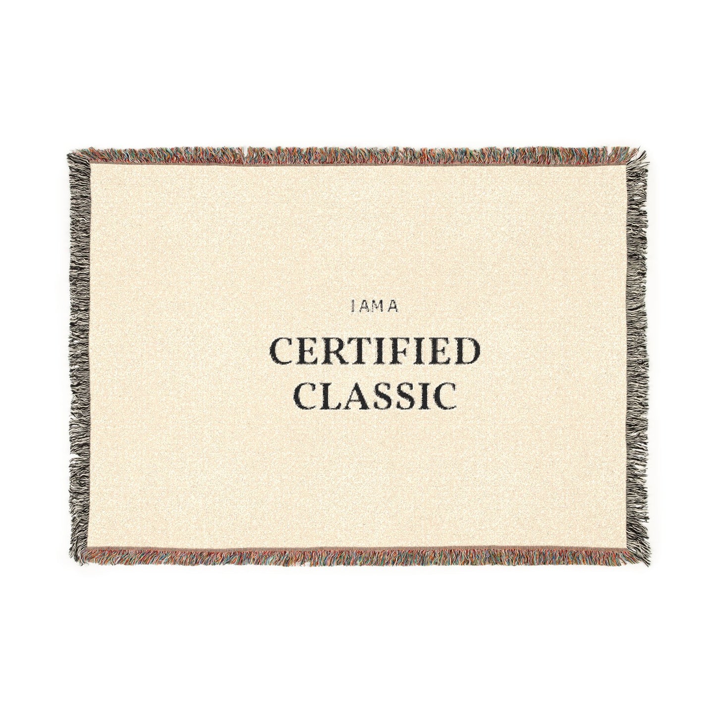Certified Classic Woven Blanket — Vintage Embroidered Throw for Cozy Living