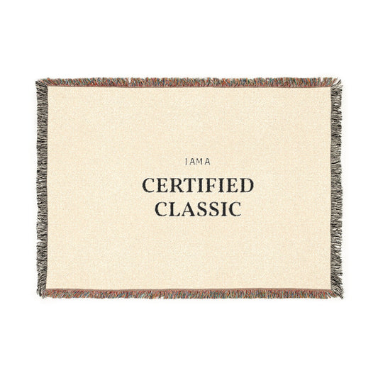 Certified Classic Woven Blanket — Vintage Embroidered Throw for Cozy Living