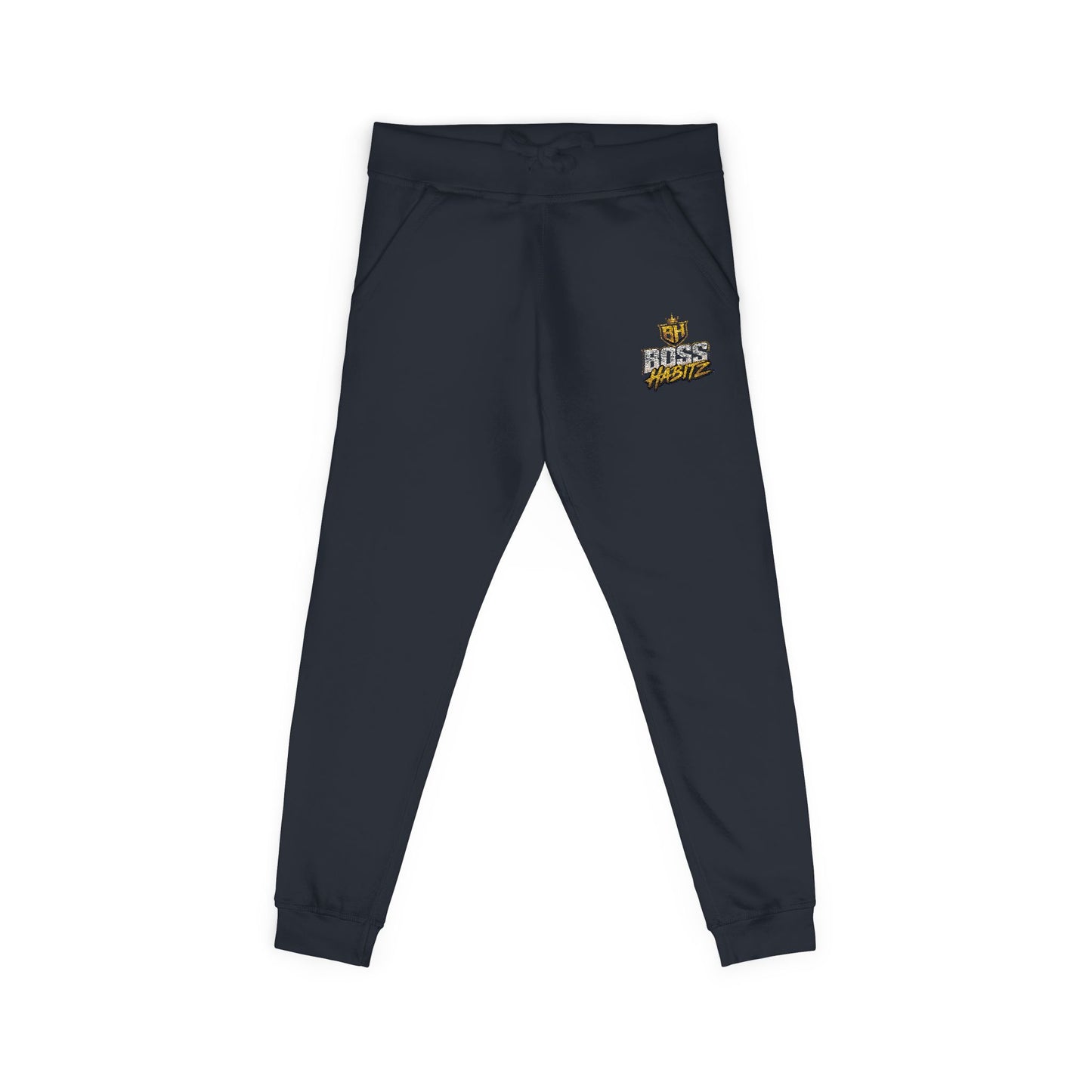 Embroidered White Fleece Sweatpants — Cozy 'Good Vibes' Accent