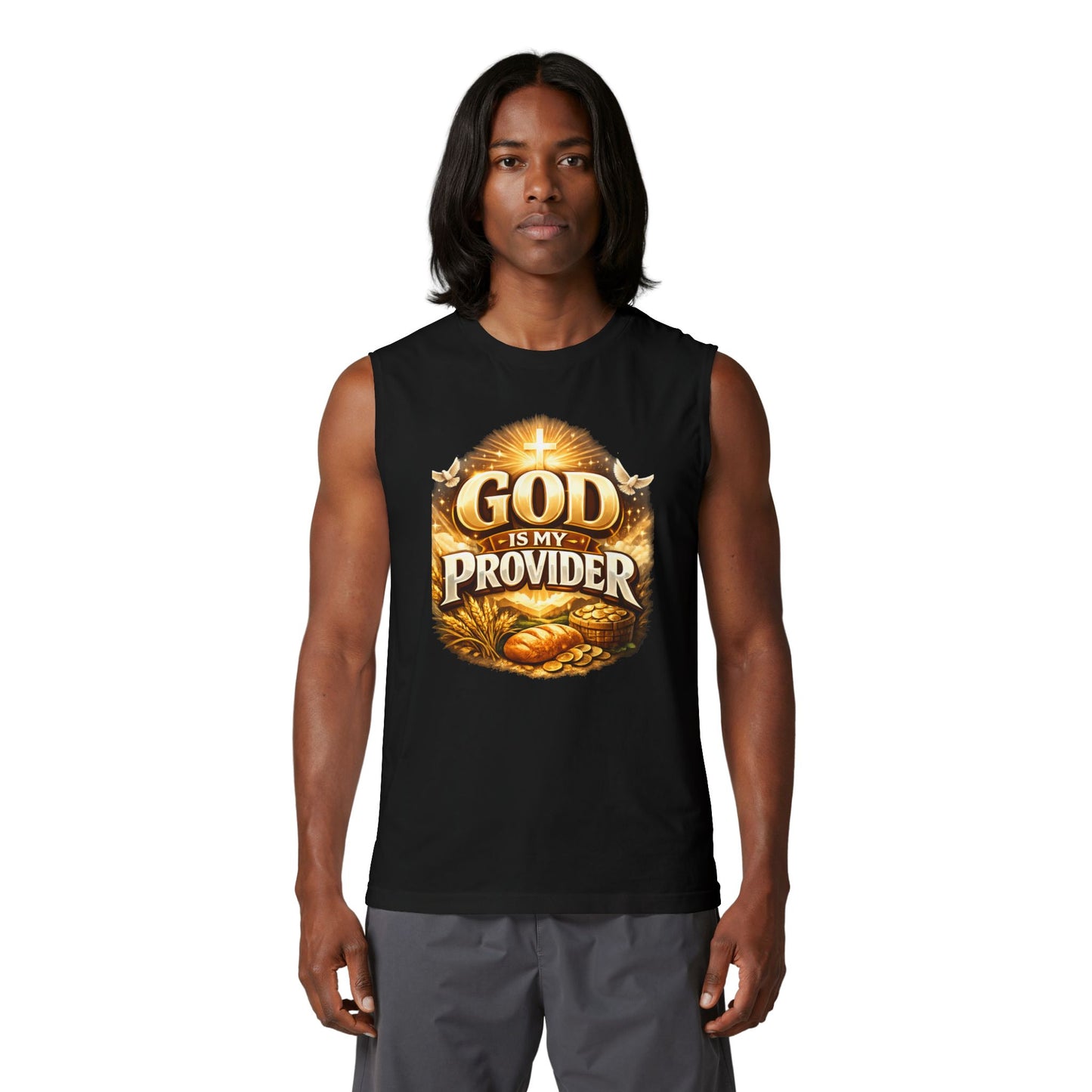 God Is My Provider Muscle Tank — Christian Faith Inspirational Tank Top